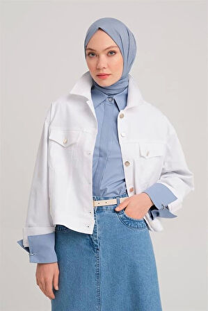 Armine Kısa Denim Ceket 24Y5405 Beyaz