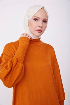 Armine Tunik Elbise 23Kd4249 Yanık Oranj