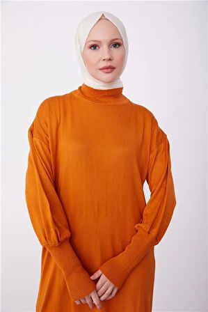 Armine Tunik Elbise 23Kd4249 Yanık Oranj