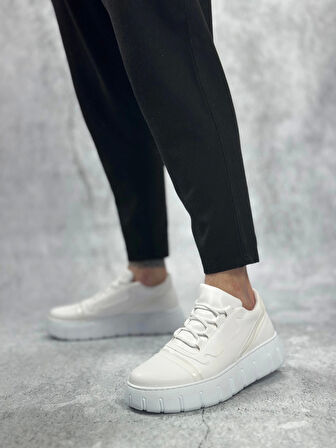 BA0666 BOA Beyaz Yüksek Taban Erkek Günlük Ayakkabı