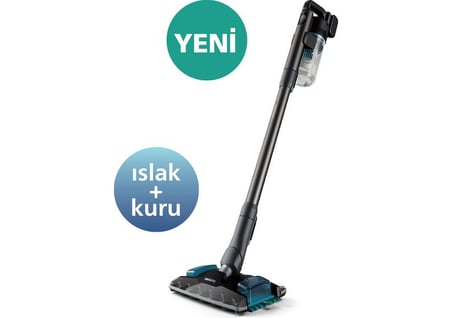  Philips 8000 Serisi Aqua Plus Kablosuz Dik Süpürge, 25,2 V, 80 dk'ya kadar Çalışma Süresi
