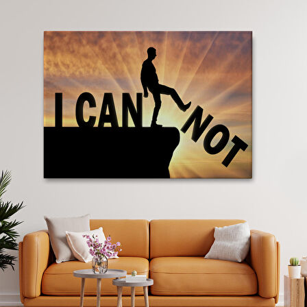 Yapamam, Ayakta Uçurum Kelimeyi Zorlar Kanvas Tablo, Ben Yapabilirim, Motivasyon-5409