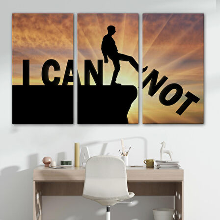 Yapamam, Ayakta Uçurum Kelimeyi Zorlar Kanvas Tablo, Ben Yapabilirim, Motivasyon-5409