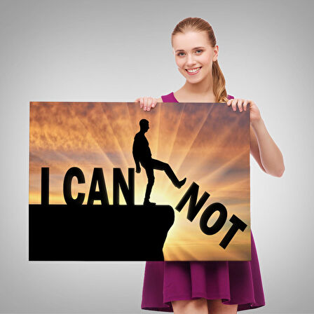 Yapamam, Ayakta Uçurum Kelimeyi Zorlar Kanvas Tablo, Ben Yapabilirim, Motivasyon-5409