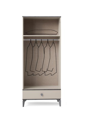 Çakıltaşı 2 kapaklı Gardırop Elbise Dolabı 86x47x200cm