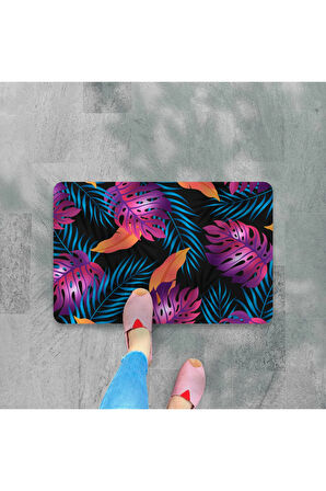 Dijital Baskılı Desenli Dekoratif Dış Kapı Önü ve Iç Mekan Paspası yıkanabilir Kaymaz Taban