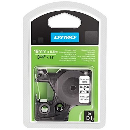 DYMO 16960 YÜKSEK PERF.PERMANENTPOLY 19mmX5,5 SİYAH/BEYAZ