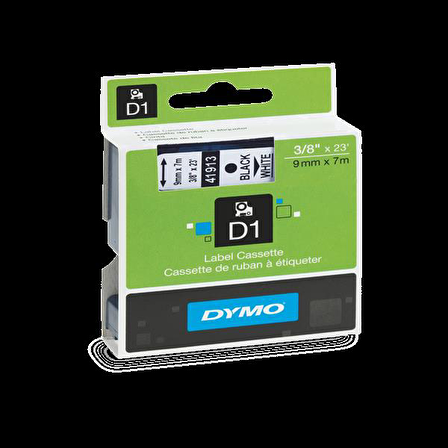 Dymo D1 Şerit Standart 9 MMx7 MT Beyaz Üzerine Siyah 40913-41913  S0720680