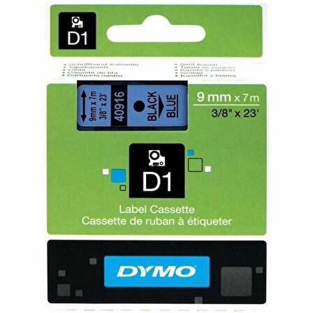 DYMO 40916 D1 YEDEK ŞERİT 9mmx7mt MAVİ-SİYAH