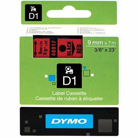 DYMO 40917 D1 YEDEK ŞERİT 9mmx7mt KIRMIZI-SİYAH