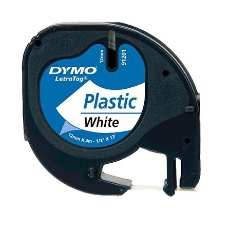 Dymo Letratag Şerit Plastik 12 MMx4 MT Beyaz 91201 (59422)