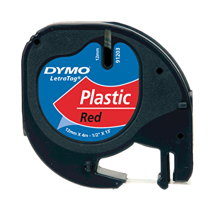 Dymo Letratag Şerit Plastik 12MMx4 MT Kırmızı 91203