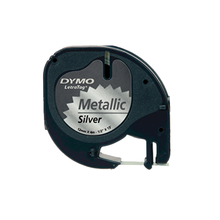 Dymo Letratag Şerit Metalik 12MMx4 MT Gri 91208