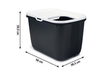 Beeztees Kapalı ve Derin Kedi Tuvaleti, Gri, 58x38,5x39,5cm