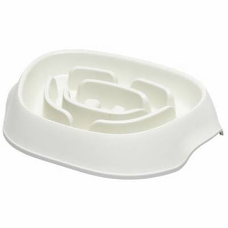 Slomo Hızlı Yeme Önleyici Köpek Mama Kabı Beyaz 950 Ml