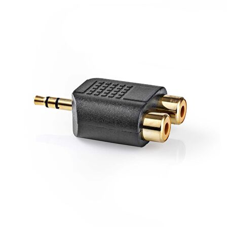 3,5 mm Erkek - 2x RCA Dişi Altın Kaplama Stereo Çevirici