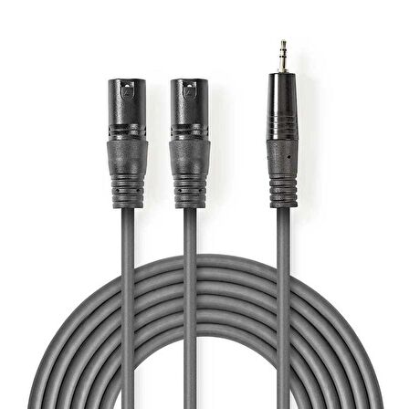 2x XLR 3-Pin Erkek - 3.5 mm Erkek 3m Kablo