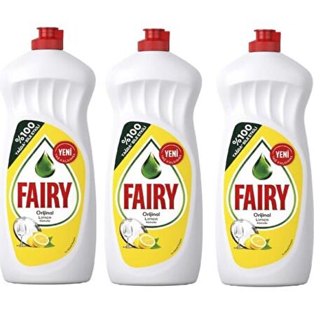 Fairy Limonlu Sıvı Elde Yıkama Deterjanı 3 x 650 ml 