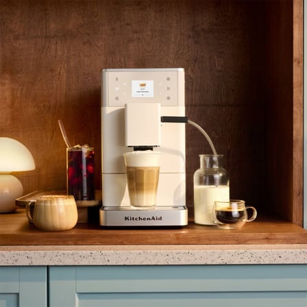 kitchenaid tam otomatik buzlu kahve özellikli espresso makinesi kf3 porcelain white