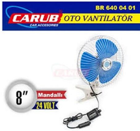 CARUB VANTİLATÖR 8'' 24V  MANDALLI