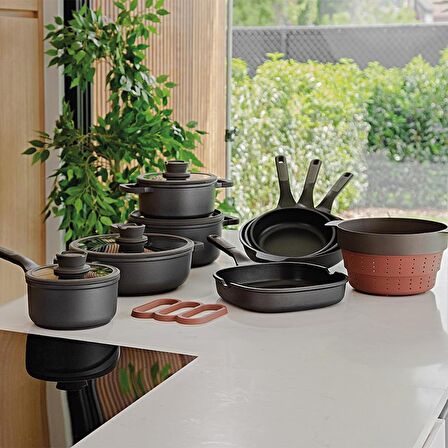 BergHOFF LEO STONE Yapışmaz Alüminyum Döküm Kızartma Tavası 28 cm - 3950588