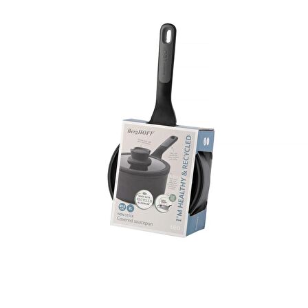 BergHOFF LEO STONE Yapışmaz Kapaklı Alüminyum Döküm Sos Tenceresi  18 cm