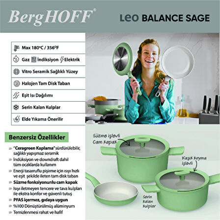 Berghoff Leo Balance 10 Parça Tencere Seti Sage