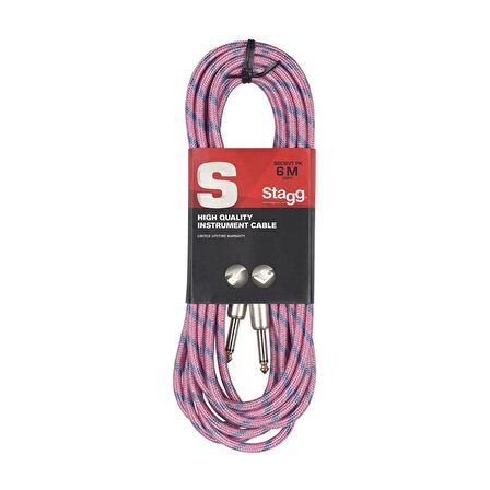 STAGG ENSTRÜMAN KABLOSU ÖRGÜ SARGILI 6METRE PEMBE SGC6VT PK