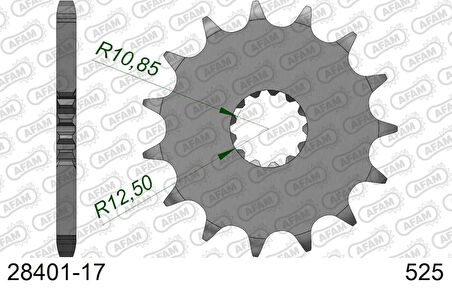 AFAM SUZUKI DL1000 V-STROM / KAWASAKI ZX-10R ÇELİK ÖN DİŞLİ #525 28401-17