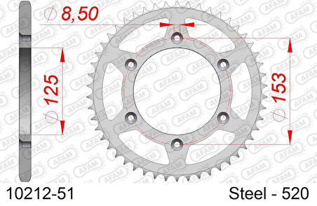 AFAM HONDA CRF450 R ÇELİK ARKA DİŞLİ 520 X 51 10212-51