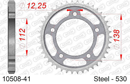AFAM HONDA CBF 1000F ABS ÇELİK ARKA DİŞLİ #530 10508-41