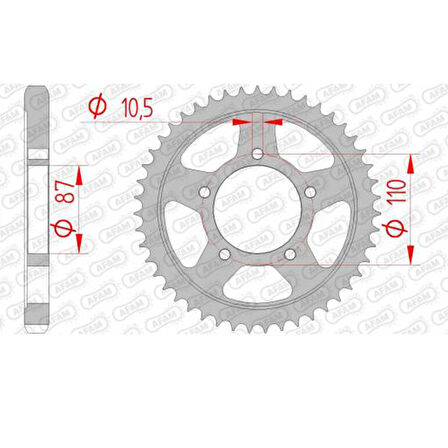 AFAM SUZUKI FZS600 FAZER / GSF600/650, GSX 600F ÇELİK ARKA DİŞLİ #530 14601-47