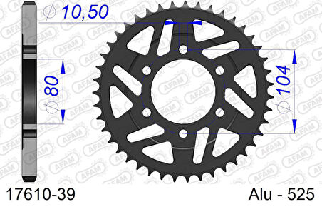 AFAM KAWASAKI ZX-10R (ZX1000) Ninja Alüminyum Arka Dişli 17610-39