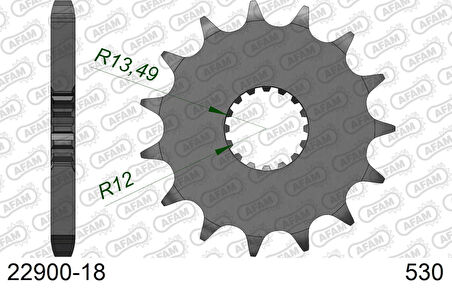 AFAM SUZUKI GSX-1300R HAYABUSA / KAWASAKI NINJA H2/R ÇELİK ÖN DİŞLİ #530 22900-18