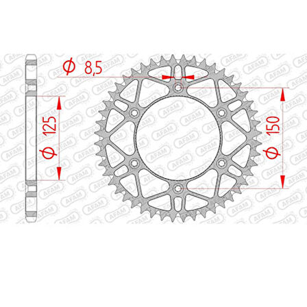 AFAM KTM SX/SX F/EXC/EXC F  SUPERLIGHT OFFROAD SLK ÇELİK DİŞLİ #520 71304SLK-52