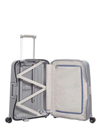 Samsonite Gri Çekçekli Sert Valiz S'CURE-SPINNER 55/20