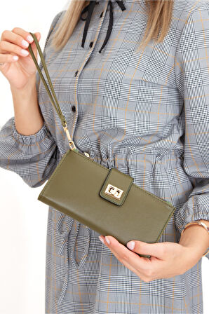 Kadın Venesia Kağıt Bozuk Para Kartlık Bölmeli Kilitli Bilek Askılı Portföy Cüzdan