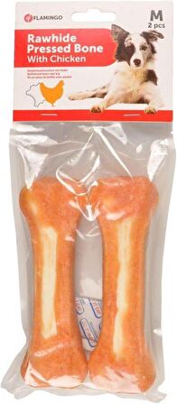 Flamingo Tavuk Eti Kaplı Kemik Köpek Ödülü 2 li  15 cm 220 gr Skt:05/2024