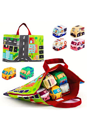  Oyun Matı, Taşıma Çantası, Araçlar İle Çocuklar İçin İlk Öğrenme Oyuncak Seti