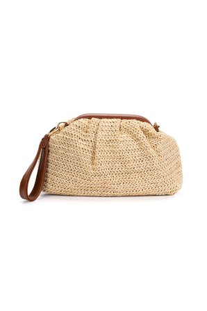 Kadın Burslu Hasır Çanta Portföy Clutch Omuz Çantası El ve Omuz Askılı Hasır Çanta