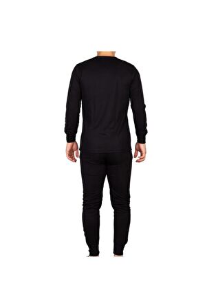 Unisex Siyah Alt Üst Takım Termal Içlik Bere Hediyeli