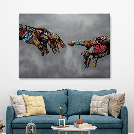 Tanrının Eli Tablo, Hıristiyanlara Hediye, İncil Severler, Banksy Graffiti Sanatı-5415