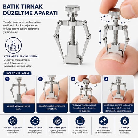 Muggio 6 Parça Batık Tırnak Seti - Batık Tırnak Makası, Pensi, Düzeltici ve Törpü