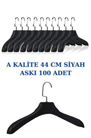 100 Adet Siyah Abs Plastik Askı Ceket Elbise Askısı Kıyafet Askısı Gömlek Askısı