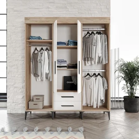 ıldır Çocuk Odası Takımı 4 Parça Tamamı Mdf Flora Beyaz Ayn