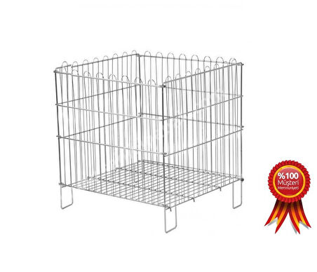 2 Adet Katlanır Havuz Sepet - Krom ve Galvaniz Kaplı Havuz Sepet 60x80 cm