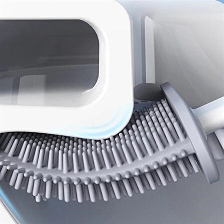 CELİK AVM® Duvara Monte Edilebilir Kapaklı Askılı Klozet Yumuşak Silikon Başlıklı Tuvalet Fırçası Seti