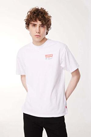Levis Levis Bisiklet Yaka Baskılı Beyaz Erkek T-Shirt A9440-0000 VINTAGE FIT