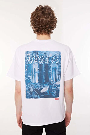 Levis Levis Bisiklet Yaka Baskılı Beyaz Erkek T-Shirt A9440-0000 VINTAGE FIT