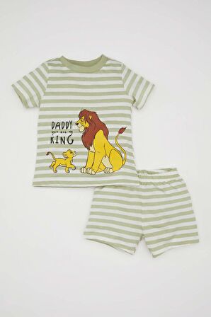 DeFacto Erkek Bebek Pijama Takımı Disney Lion King Penye Kısa Kollu Üst Şort C5203A524HSGN270